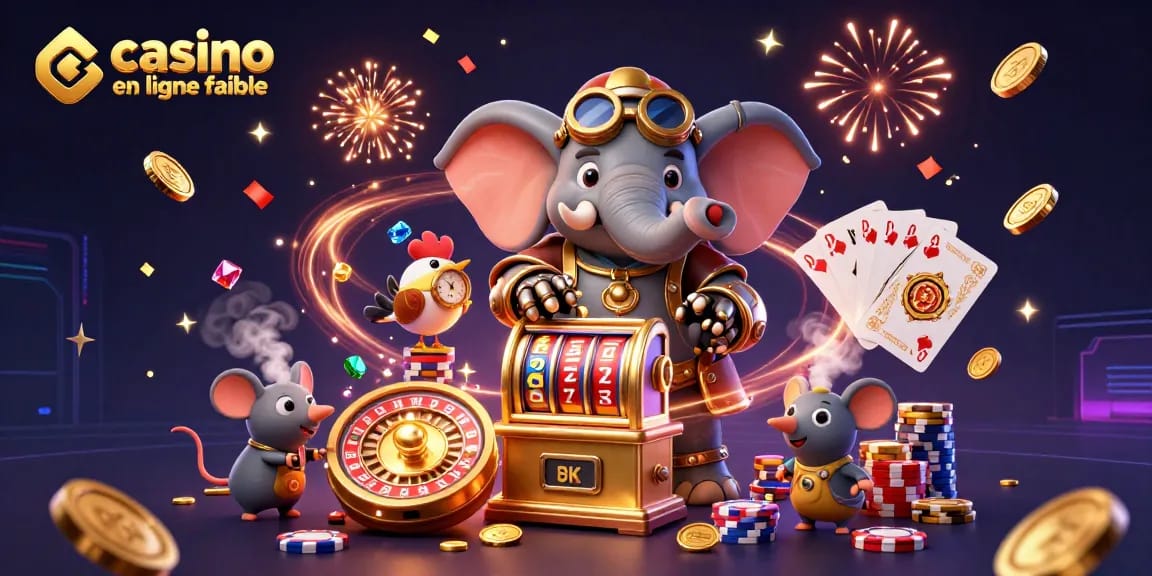 Vivez l'excitation du casino en ligne fiable avec une illustration 3D vibrante mettant en avant des éléments steampunk.