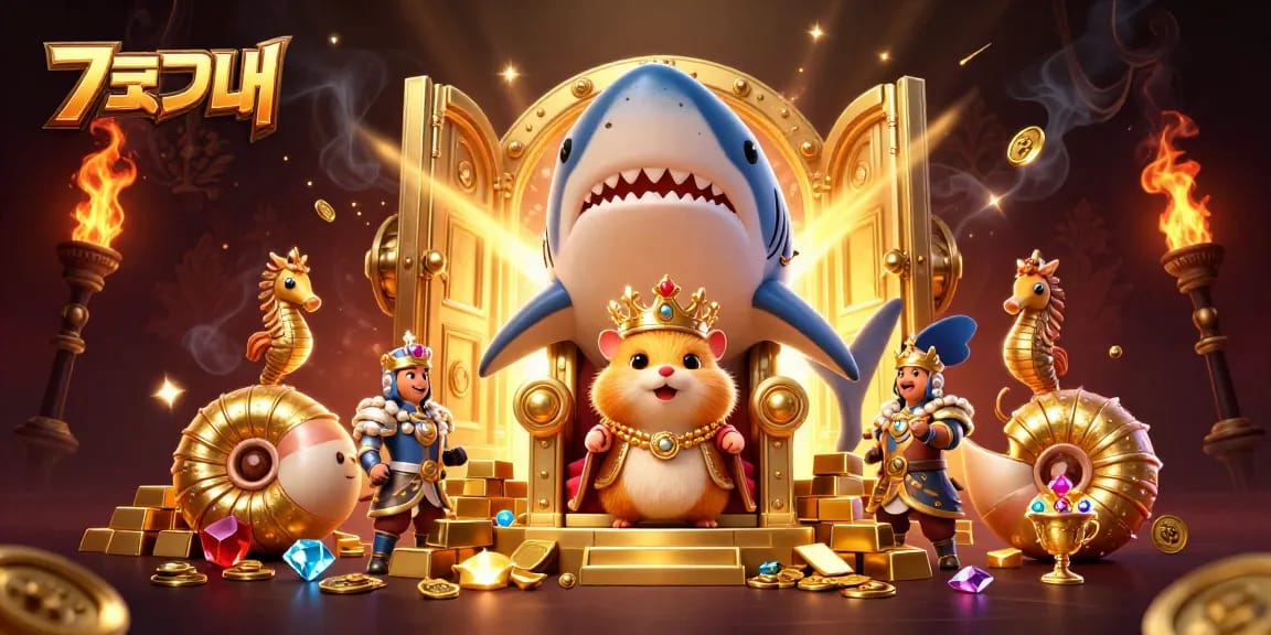 Engage inแทงบอล while enjoying a regal scene of a hamster king and treasure amidst a dynamic casino backdrop.