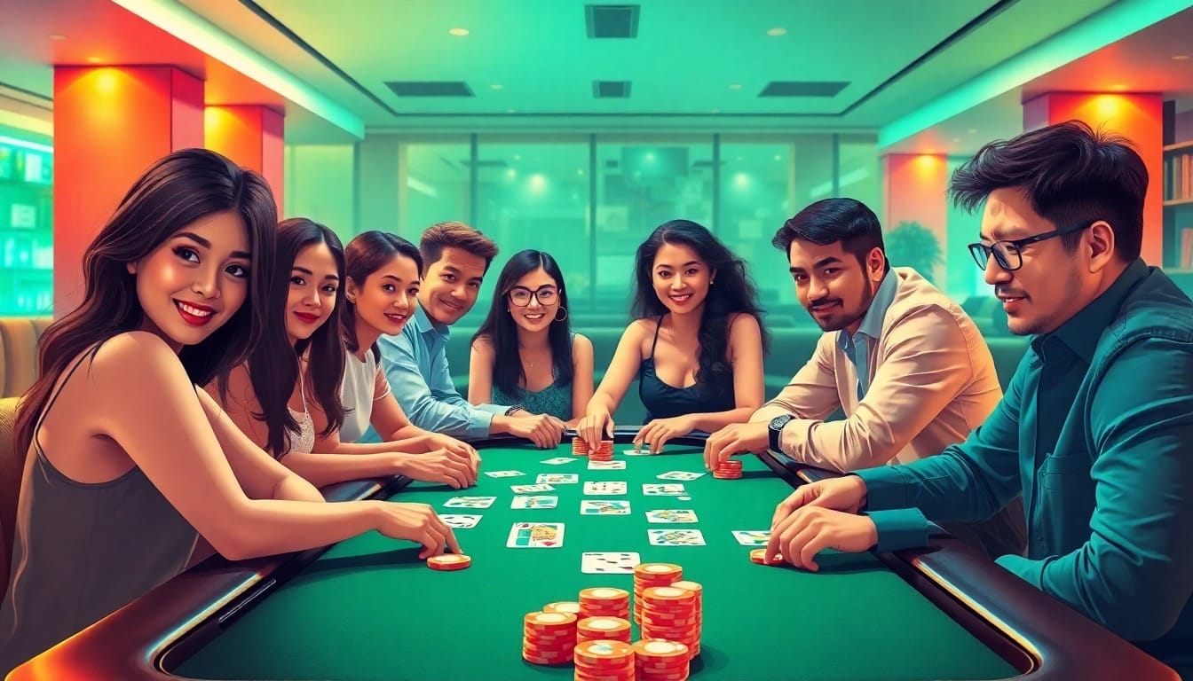 Engaged players in a vibrant rummy game, showcasing yono rummy excitement and competition.