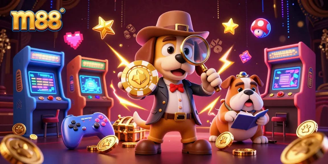 Unlock winning strategies at m88 with this vibrant casino-themed 3D illustration.