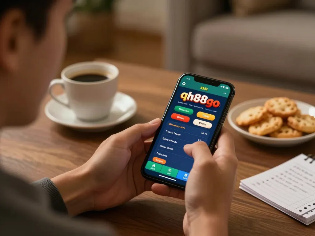 Using the qh88go app for strategic betting with engaging gameplay elements visible.