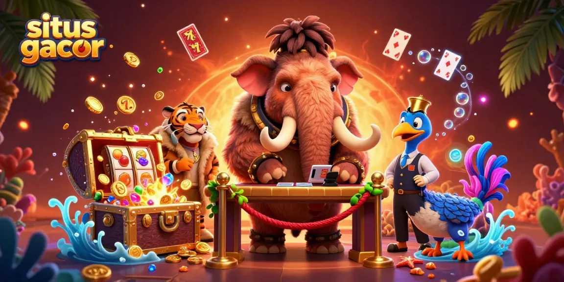 Join the winning fun at situs gacor with this vibrant casino-themed 3D illustration.