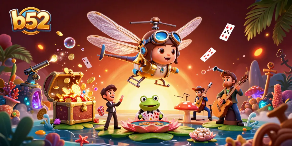 Players enjoy exhilarating action at b52 casino as a dragonfly pilot oversees the lively card game.