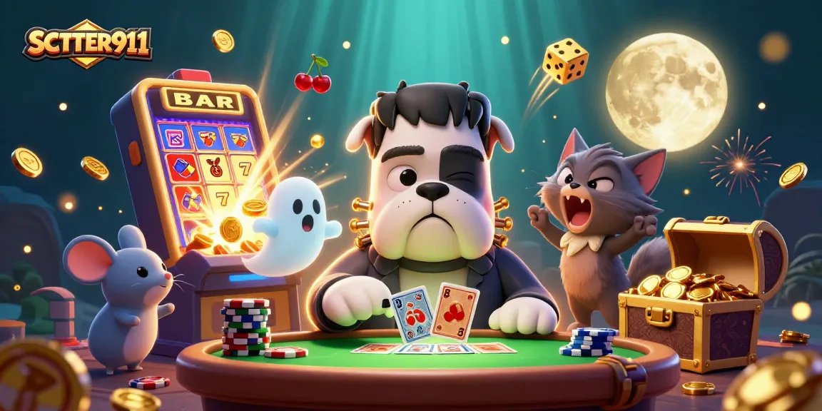Engage in exciting gameplay with SCATTER911, featuring thrilling slot machine action and whimsical character interactions.
