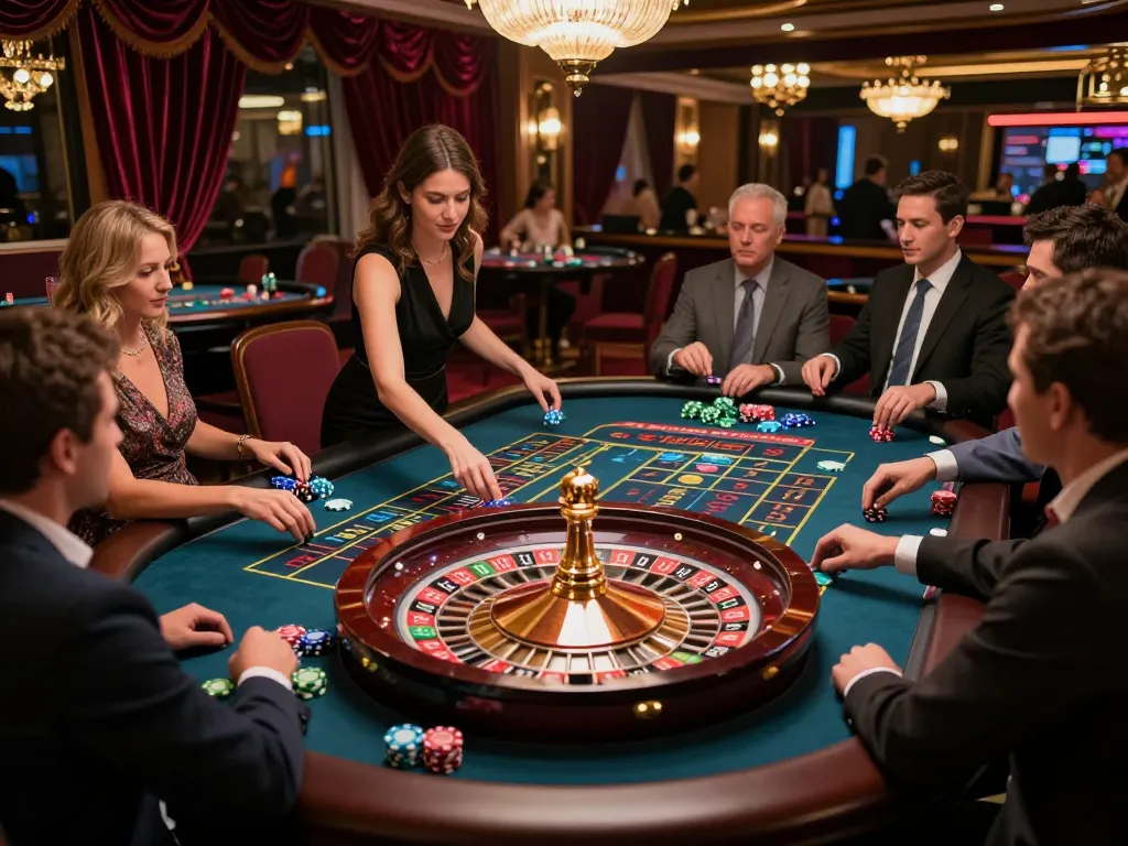 Experience the thrill of betting at the XX88 roulette table in a luxurious casino setting.