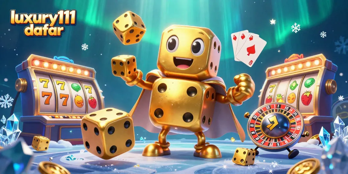 Engage with luxury111 daftar through thrilling rolls and vibrant casino elements in this dynamic illustration.