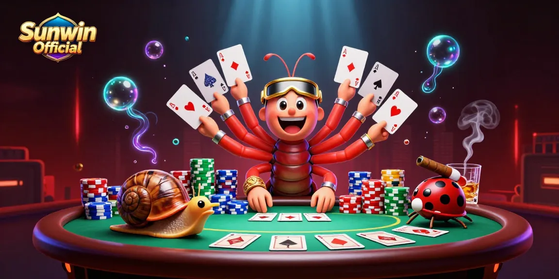 Experience thrilling gameplay at Sunwin Official with a lively scene of whimsical characters and vibrant casino elements, showcasing excitement.