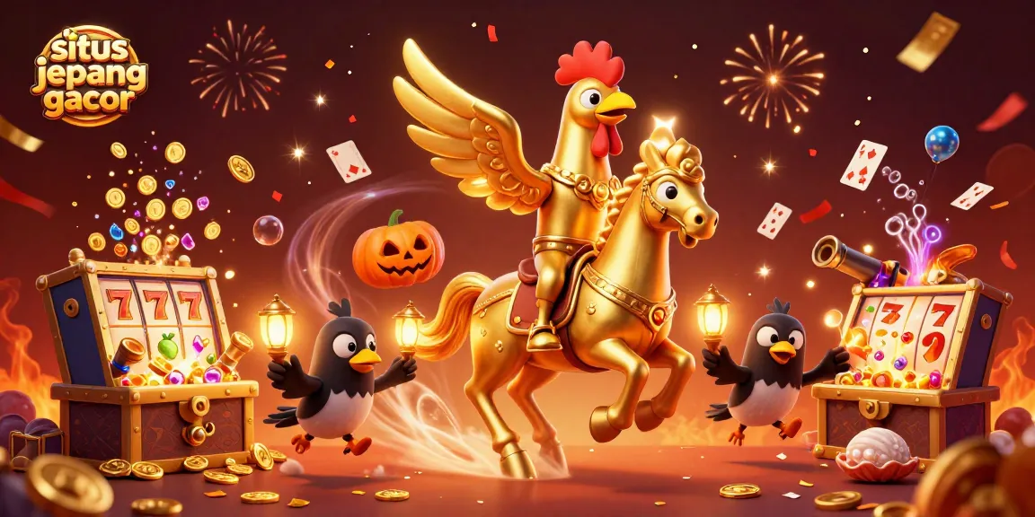 Experience the winning thrill at situs jepang gacor with a vibrant casino scene full of gold coins and slot excitement.