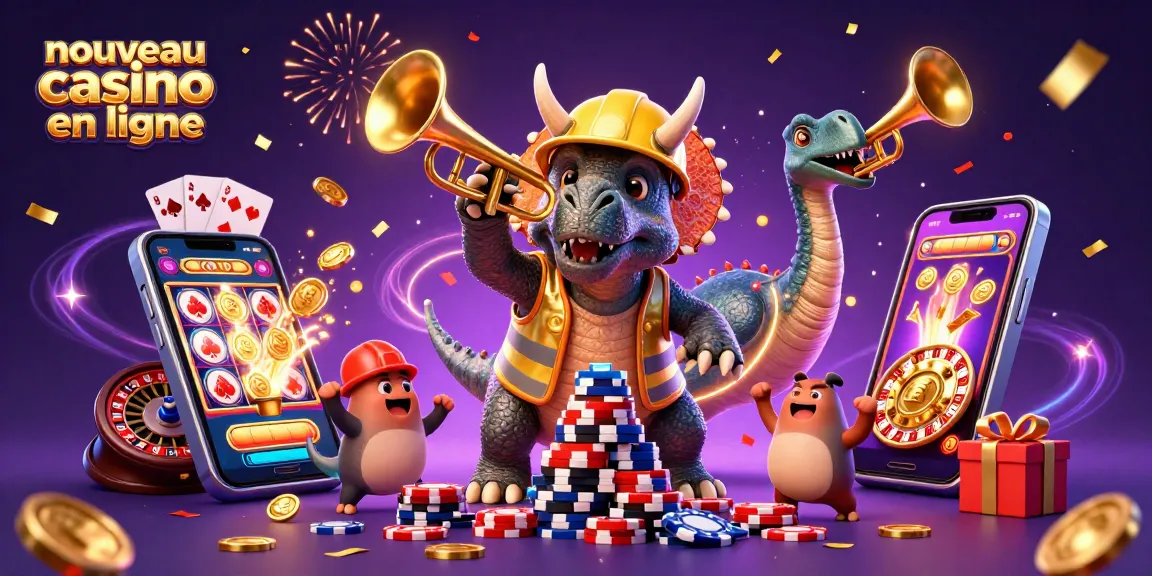 Jouez à nouveau casino en ligne avec nos personnages fascinants célébrant les gains des machines à sous.