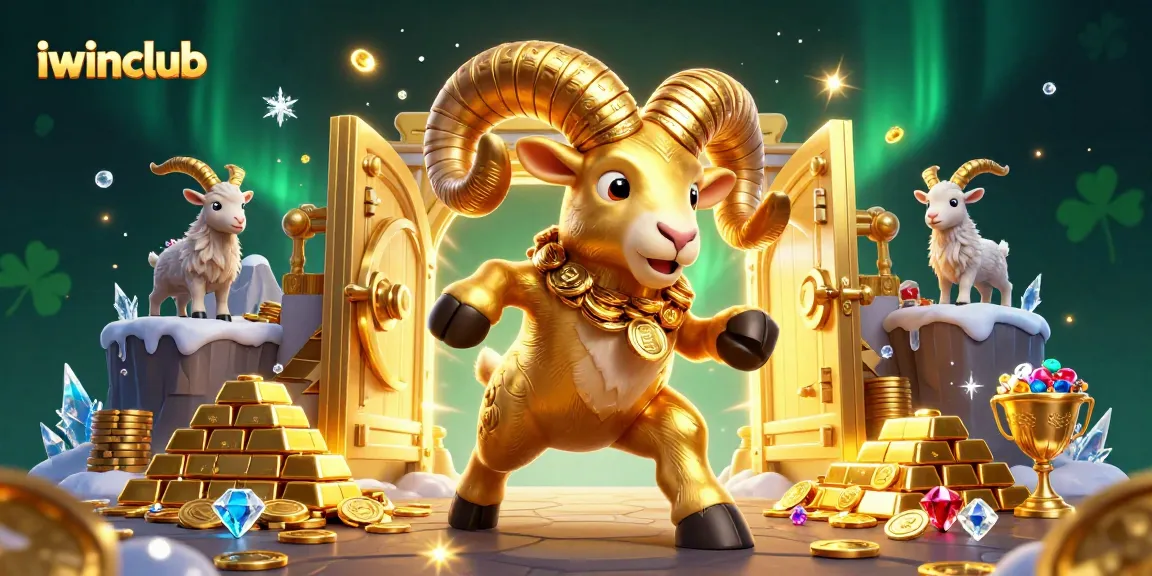 Engage with iwinclub's thrilling gaming experience amid a vibrant 3D casino world filled with treasures.