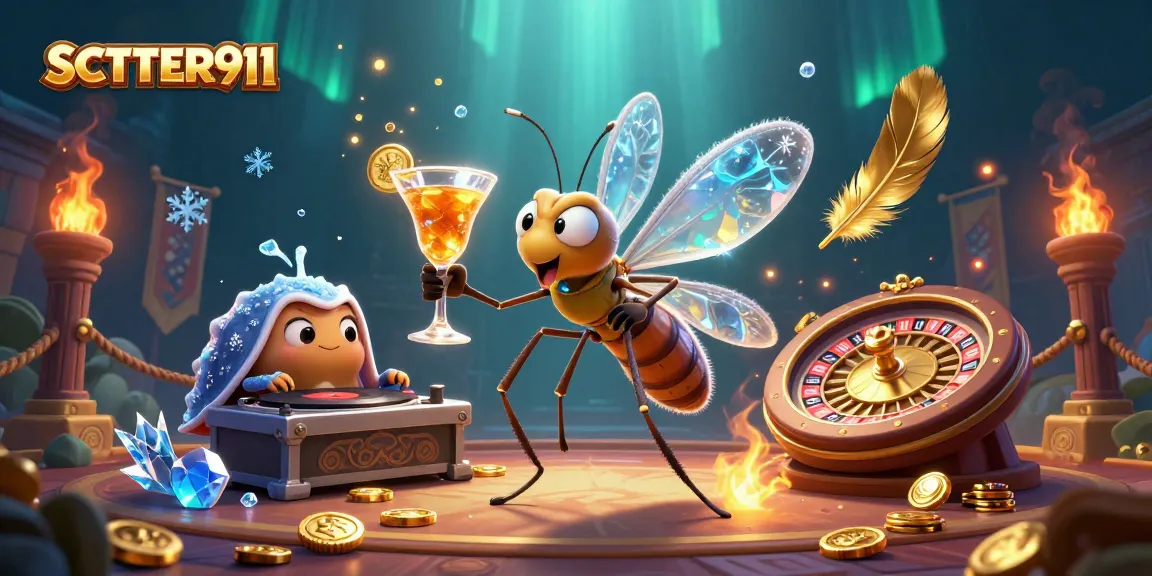 Engage in thrilling action with SCATTER911's casino-inspired illustration featuring unique characters.