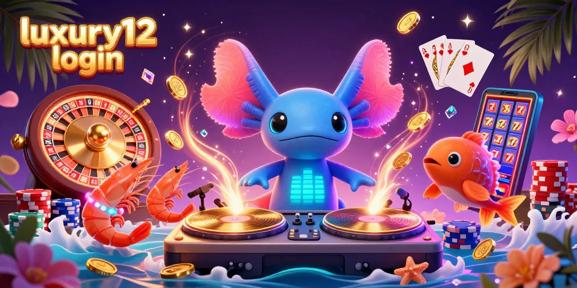 Engage with luxury12 login featuring vibrant casino elements in a lively 3D scene.