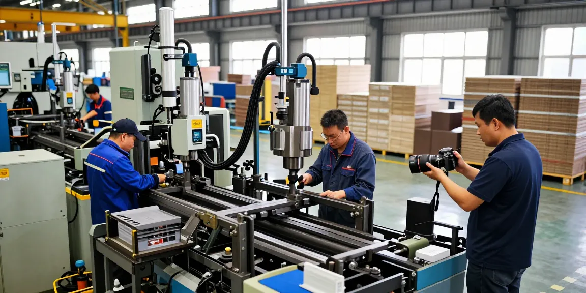 Fotografo Industriale che cattura processi produttivi in un'azienda, mostrando macchinari e lavoratori impegnati.
