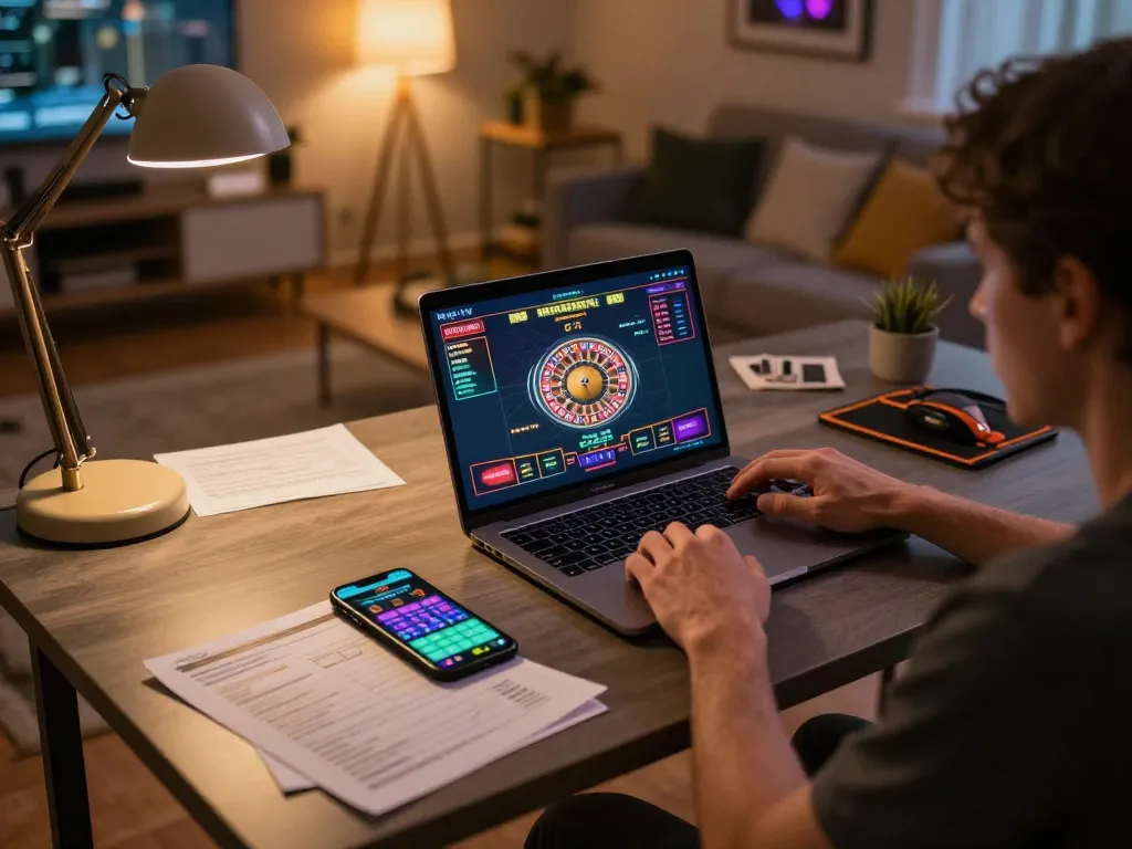 KJC player engaging in online roulette at home, showcasing strategy and modern gaming.