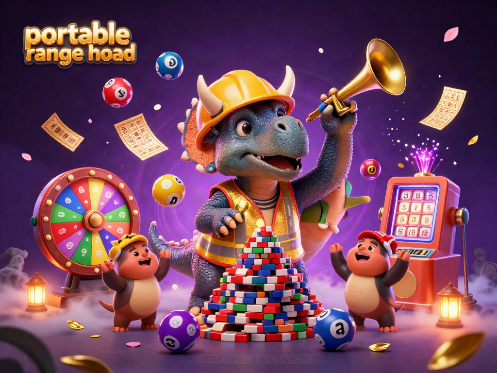 Engaging scene with a portable range hood character building poker chips, delivering fun and strategy.