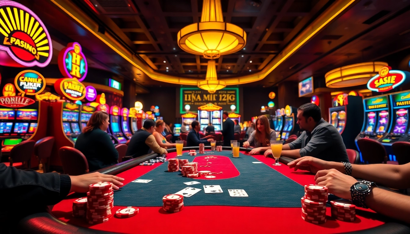 Bermain poker di kasino bbni4d yang penuh warna dan suasana meriah.