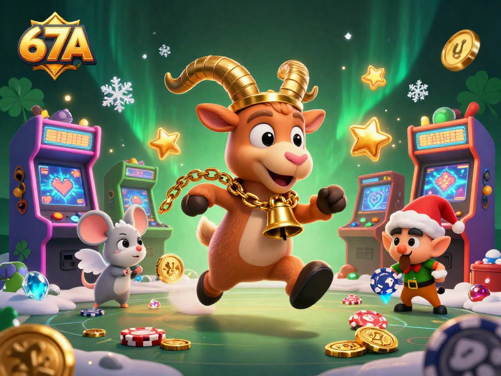 67A promove uma ilustração 3D que captura a essência do jogo, com um Krampus em cassino e gremlins em ação.