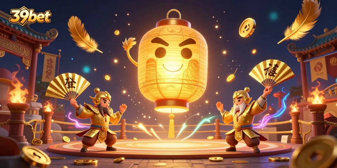 Win big with 39bet in a vibrant casino scene full of excitement and golden elements.