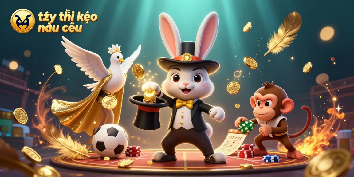 Engage in sports betting excitement with tỷ lệ kèo nhà cái featuring captivating characters in a rich, dynamic scene.