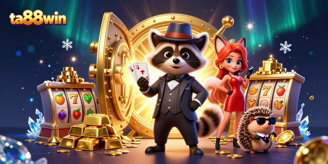 Win big at ta88win with a lively casino scene featuring charismatic characters and dynamic game elements.