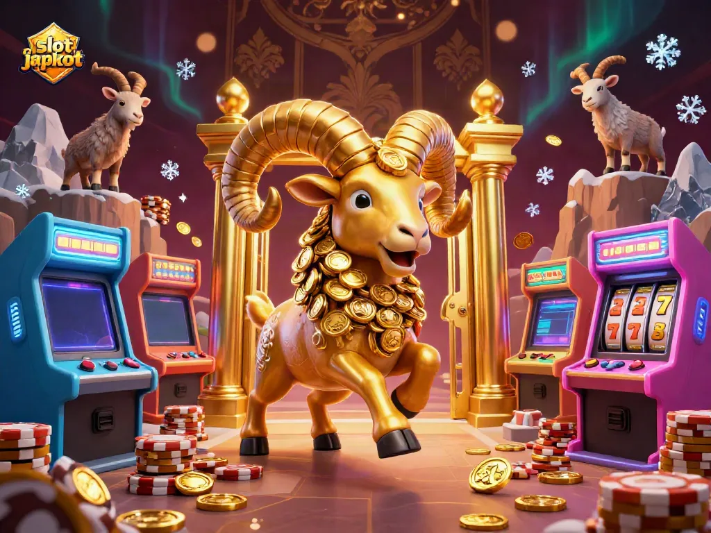 Experience the excitement of slot jackpot with a dynamic scene of winning symbols and golden rewards.