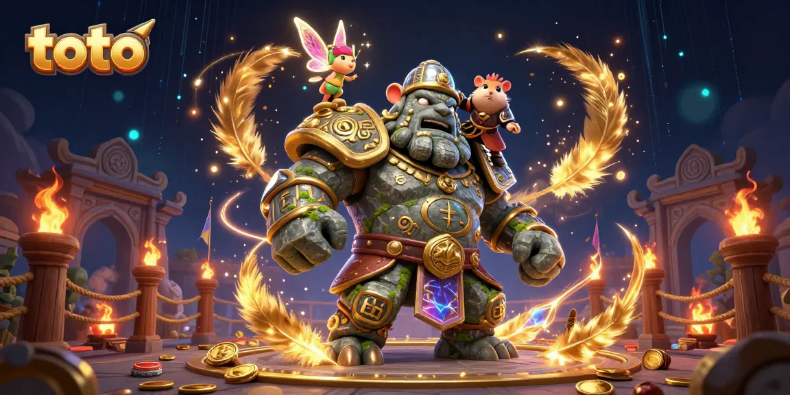 Menangkap momen permainan toto dengan golem penjaga dan ksatria hamster.