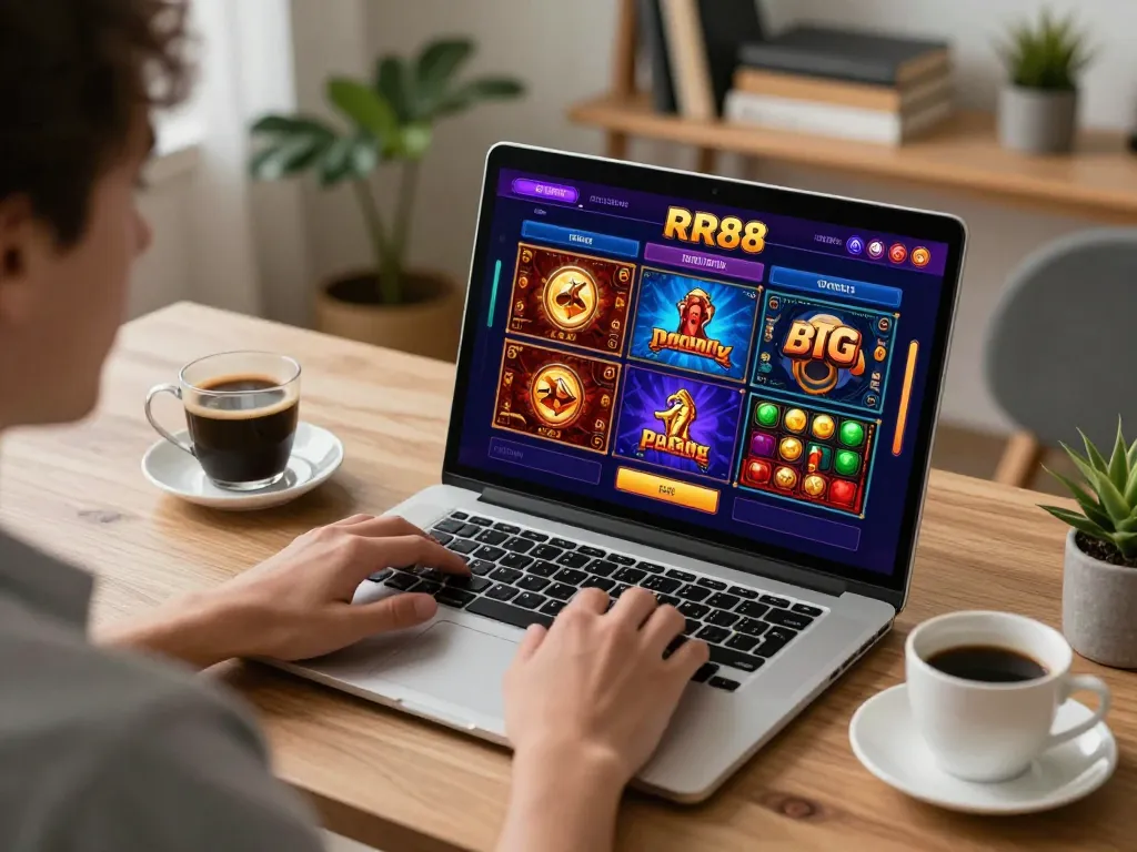 Engaging in thrilling online gaming on RR88 platform with vibrant game interface.
