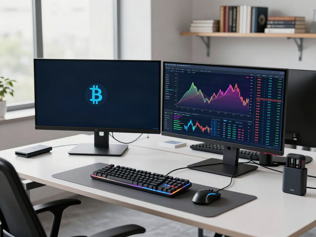 Futures API with real-time MCX commodity data API displayed across dual monitors in a modern crypto trading office.