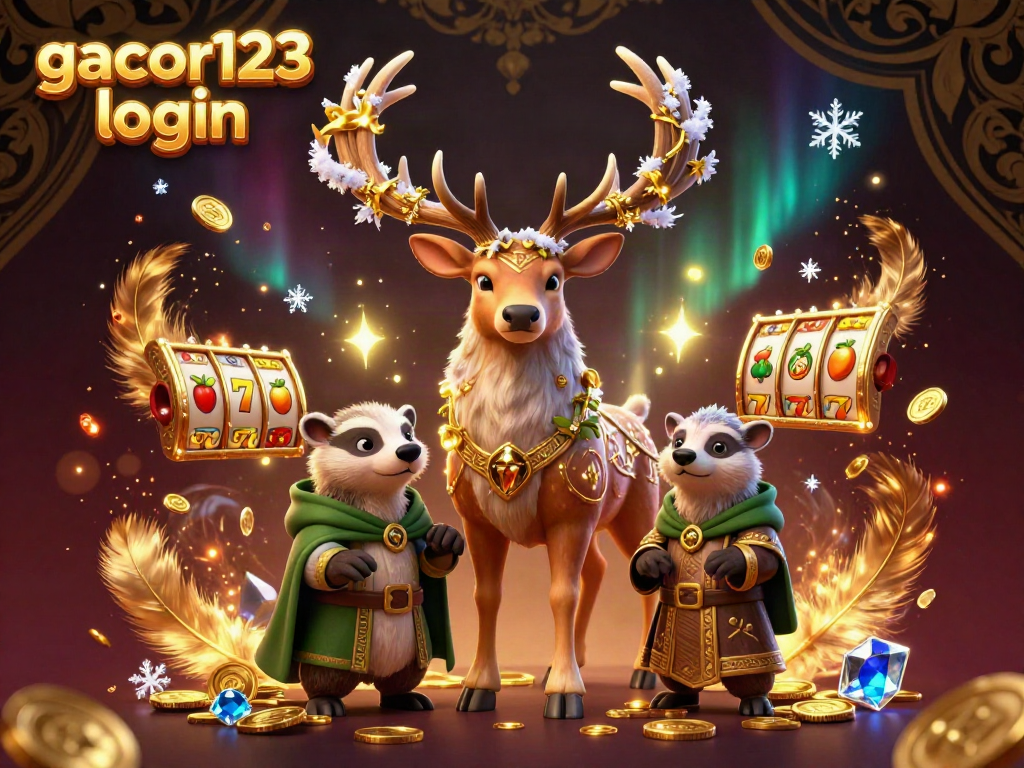 Engage in the thrilling world of gacor123 login with vibrant slot elements from a 3D illustration.