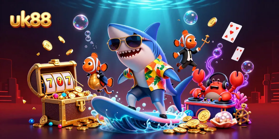 Join the exhilarating fun at uk88, where the shark surfs gold coins and the action never stops!