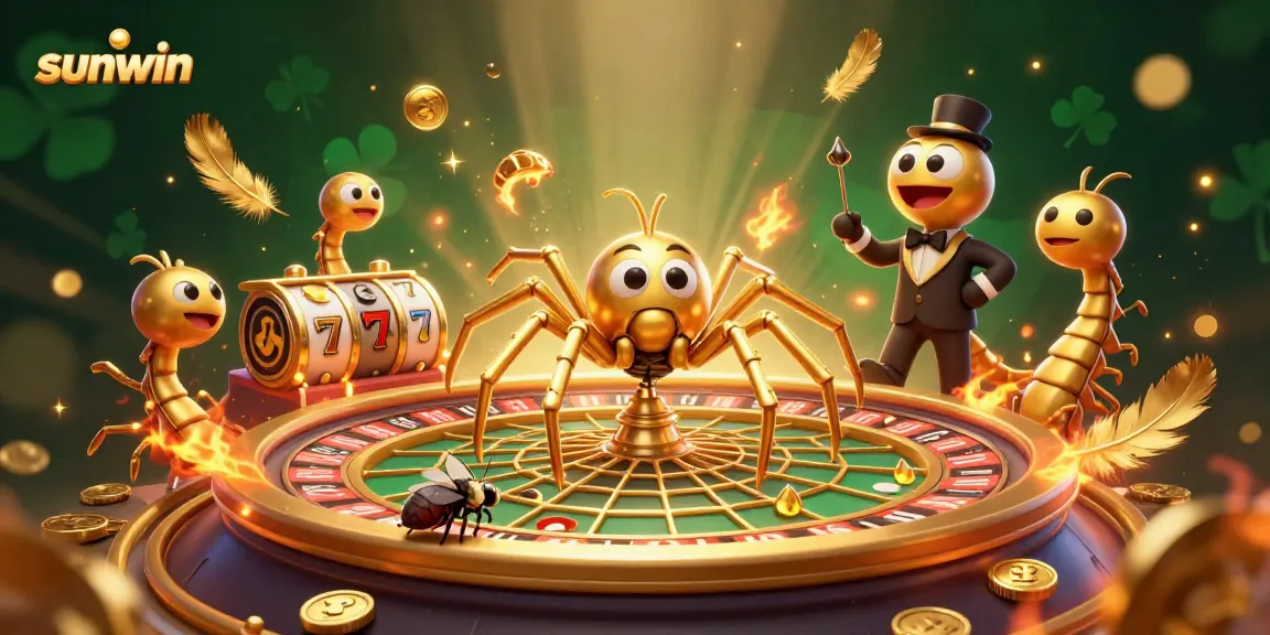 Place thrilling bets with sunwin at a captivating online casino scene featuring unique characters.