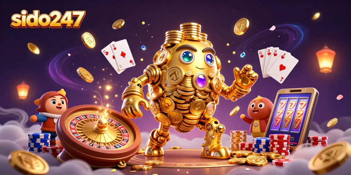 Experience the casino magic of sido247 with dazzling golden golems and festive slot machine themes.