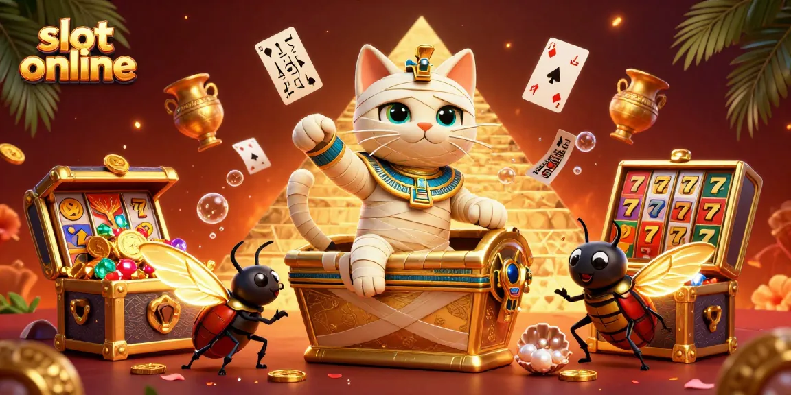 Experience thrilling spins in this vibrant slot online scene with ancient Egyptian elements.
