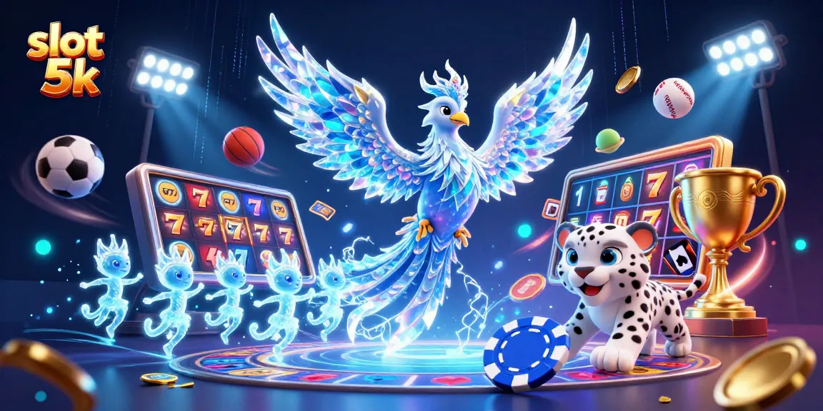 Experience thrilling slot 5k gaming with an ice phoenix and visual excitement.