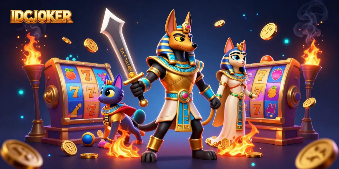 Play thrilling slots and explore winnings with IDCJOKER showcasing vibrant 3D casino elements.