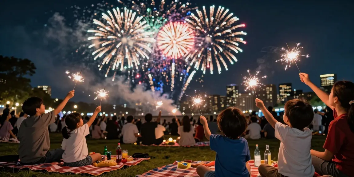 Buy fireworks Manchester - Celebrate with vibrant fireworks lighting up the night sky at a festive gathering.