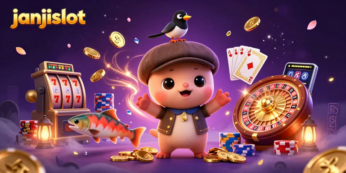 Engage in the exciting janjislot experience with vibrant casino elements and charming characters.