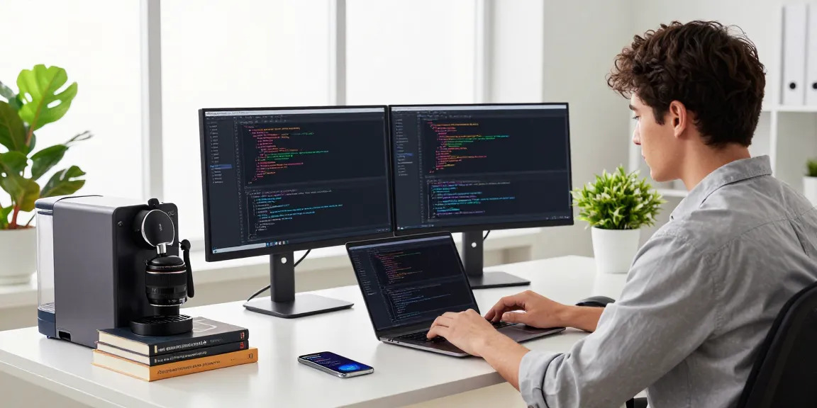 Engaged professional coding in tech workspace showcasing 纸飞机中文版 integration for enhanced communication.