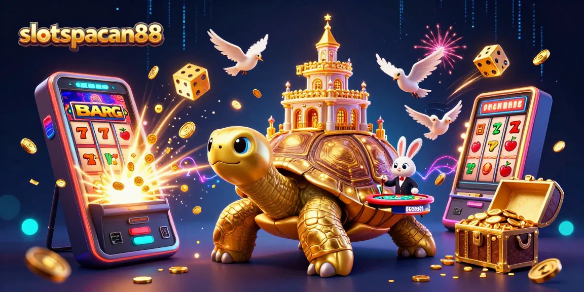 Experience thrilling gameplay with slot spaceman88 in this vibrant 3D casino scene featuring exciting elements.