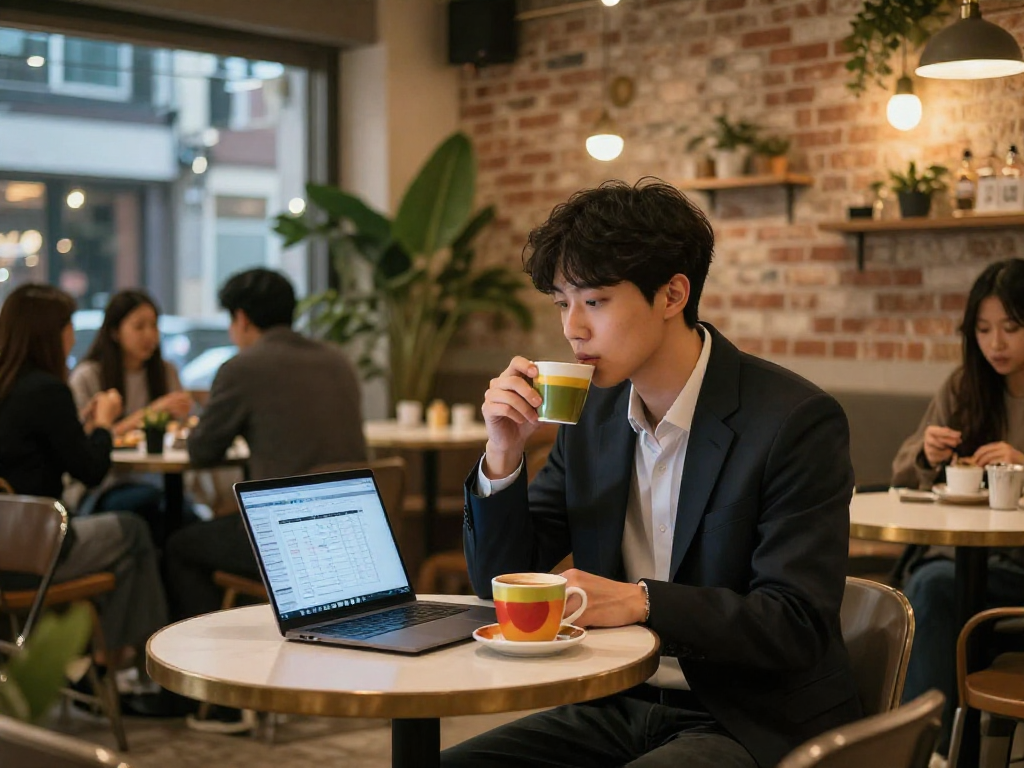 강남쩜오와 함께하는 편안한 카페 분위기