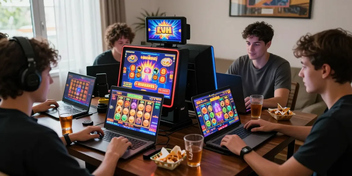 Engaging slot dana gaming scene with players enjoying online slots and colorful graphics.