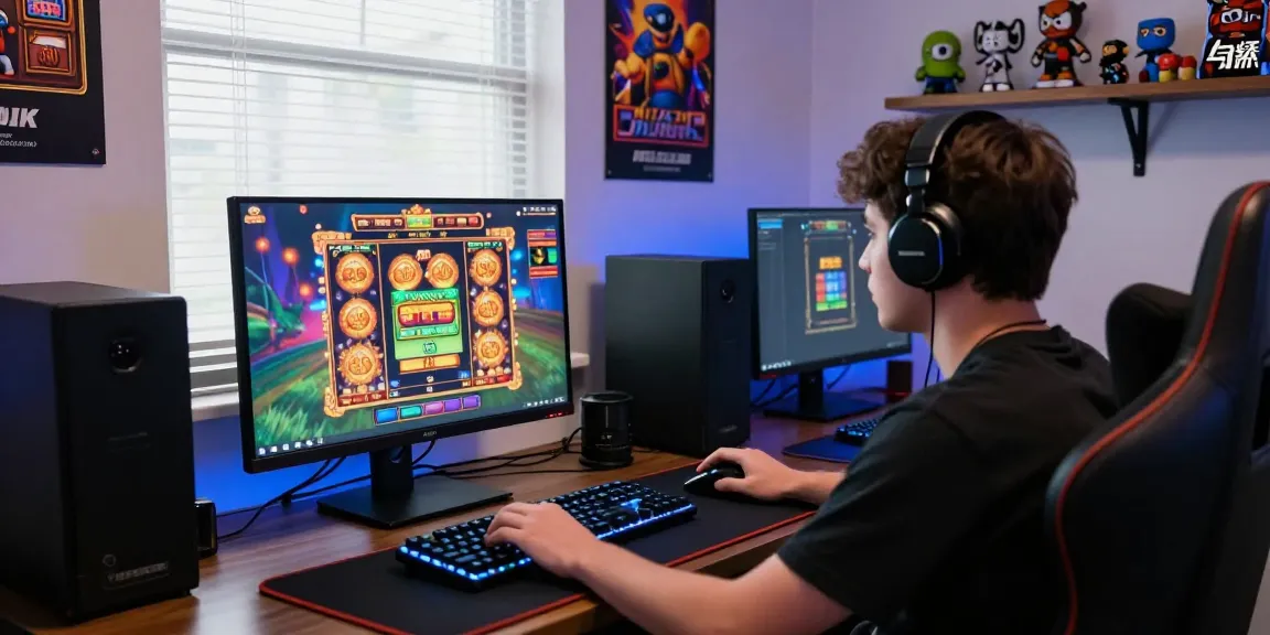 Online gaming scene with player engaged in vibrant slot deposit 1k game featuring dynamic graphics and exciting jackpot indicators.