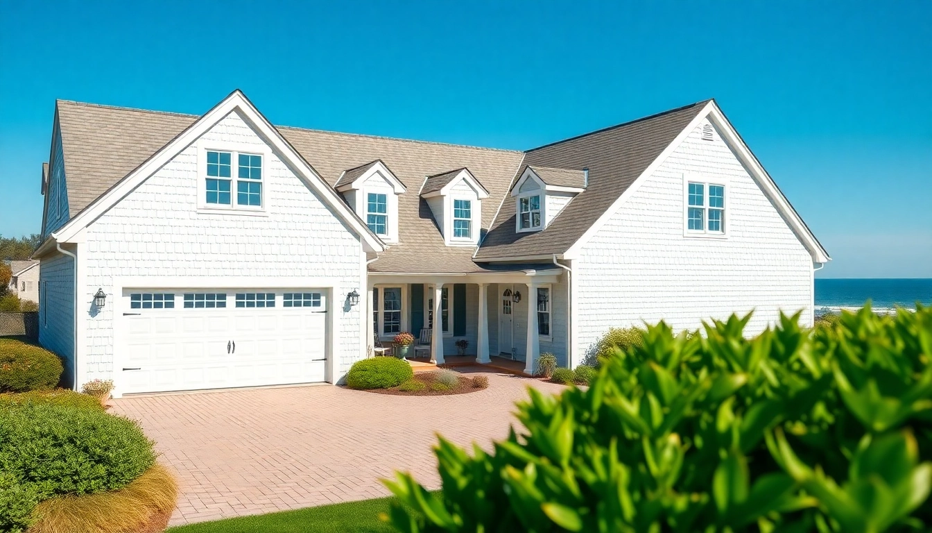Stunning cape cod homes with attached garage and elegant architecture in a coastal setting.