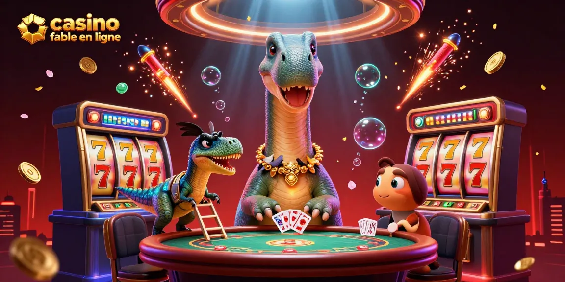Profitez de l'expérience d'un casino fiable en ligne avec des éléments ludiques comme un brontosaurus et un raptor.