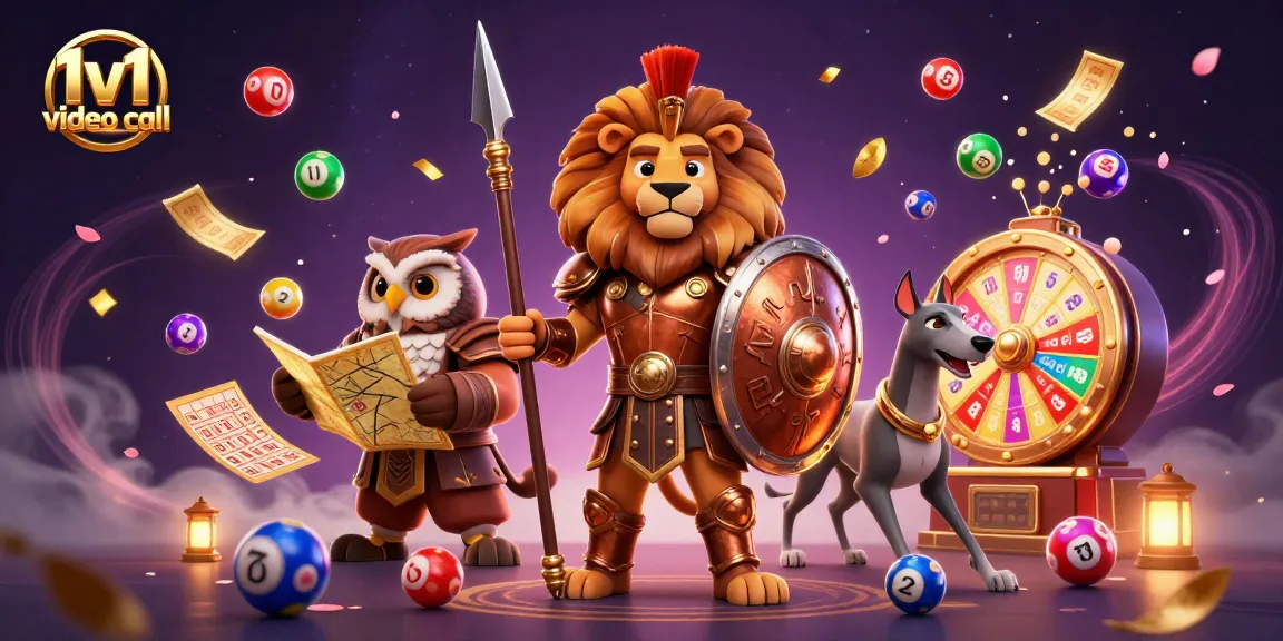 Experience exciting 1v1 video call interactions with vibrant casino elements and engaging characters.