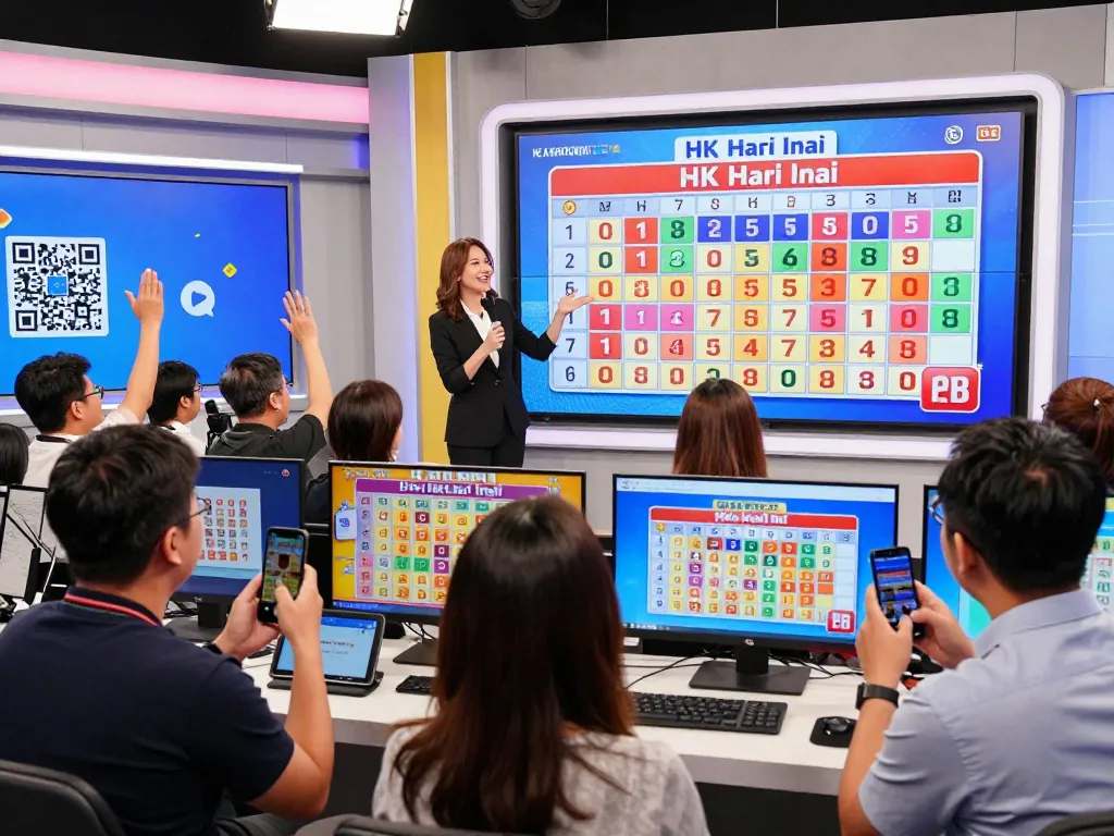 Live lottery draw showcasing HK Hari Ini results with excited players and vibrant digital displays.