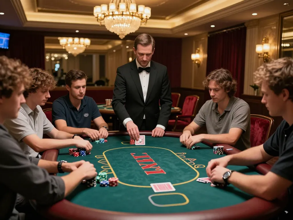 LLwin players engaging in a thrilling poker game at a luxurious casino table.