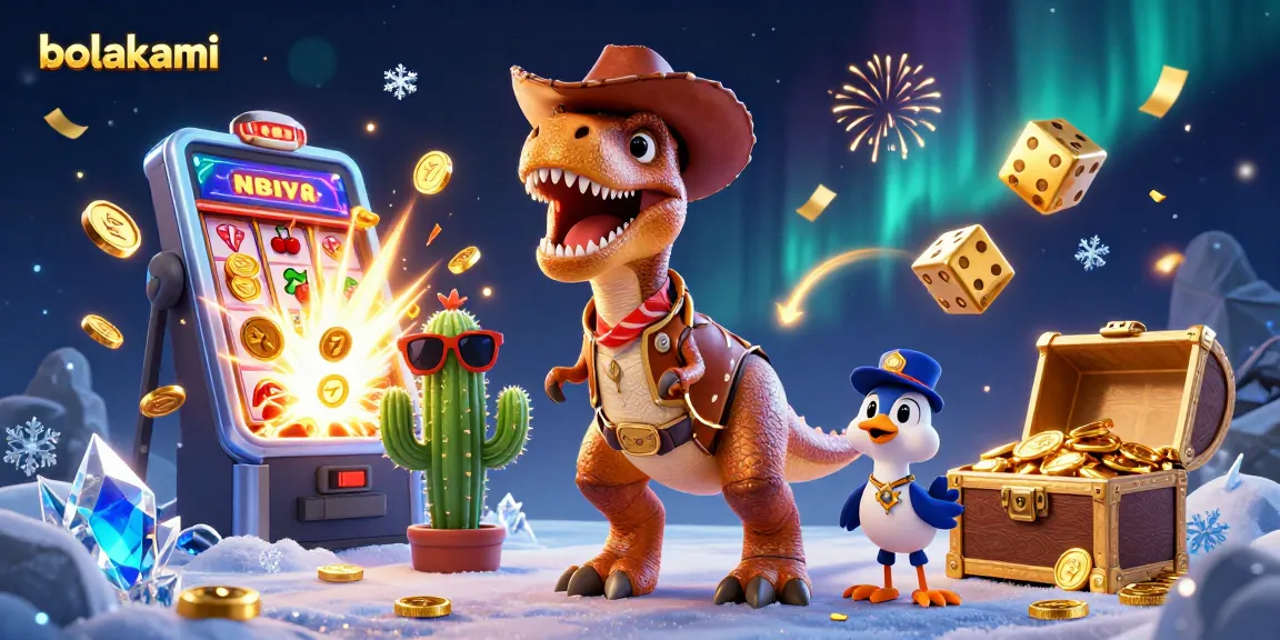 Join bolakami for an exciting slot adventure featuring a T-Rex cowboy, bursting jackpots, and casino fun.