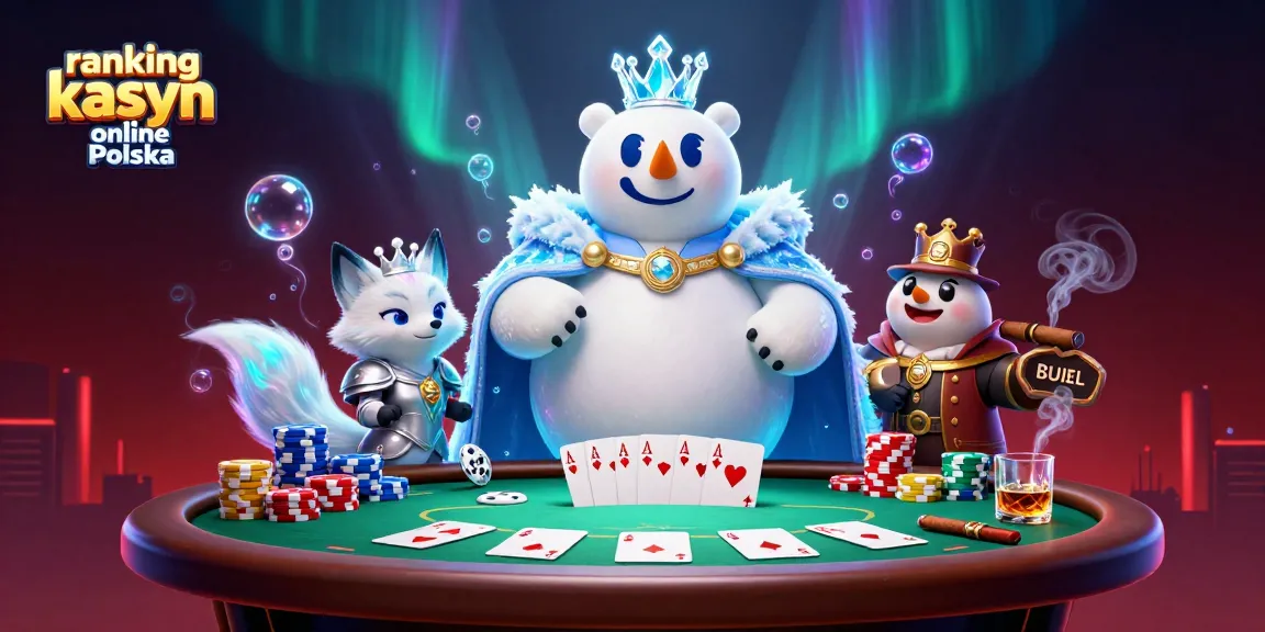 Gra w ranking kasyn online Polska z polarnym misiem i wiewiórką przy stole pokerowym.
