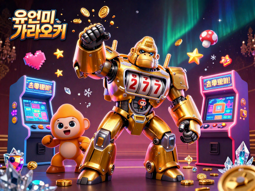 유앤미 가라오케에서 즐길 수 있는 3D 일러스트로 화려한 카지노 게임 요소가 포함되어 있습니다.